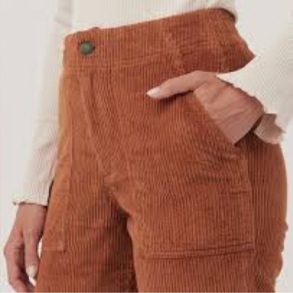 PACT Organic Corduroy Rust Terracotta Retro Peg Pant Jeans - Picture 2 of 7